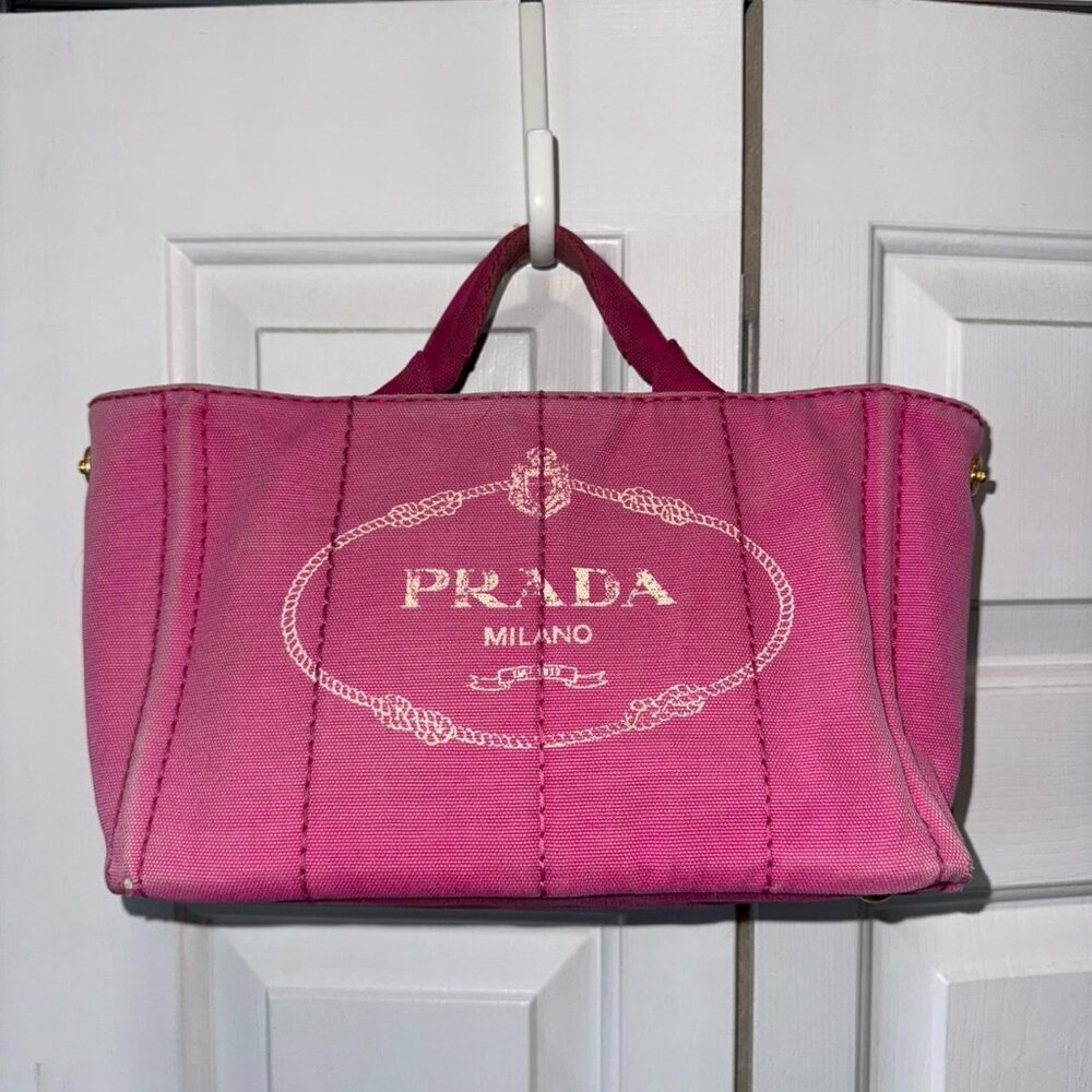Pink Prada Canapa Tote